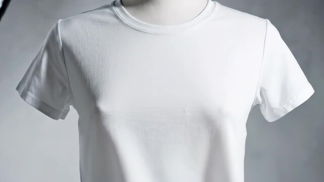 White T-Shirt on Mannequin Displayed for Fashion and Apparel Mockup