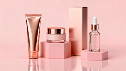 Luxury Rose-Gold Cosmetic Mockup
