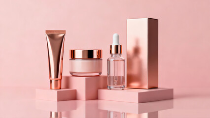 Luxury Rose-Gold Cosmetic Mockup