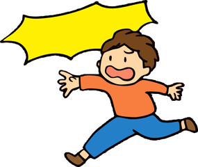 叫びながら走る子ども