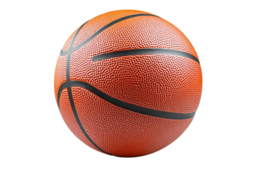 Classic Orange Basketball Close Up Shot Round Sport Equipment Professional Athletics Isolated On