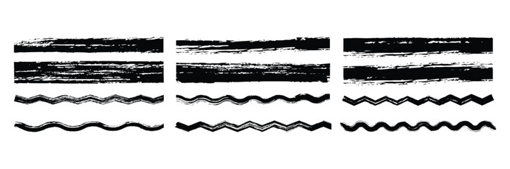 Brush paint stroke set. abstract vector ink splashes.  marker lines. Charcoal streaks. Bold grungy scribbles. hand drawn brushstroke text boxes. 