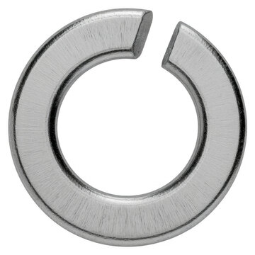Metal spring washer isolated on a transparent background