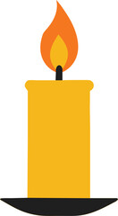 Simple illustration of a burning candle on a dark background