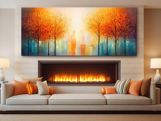 Fototapeta premium modern gas fireplace