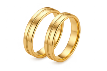 Gold wedding rings symbolizing marriage, love, and commitment