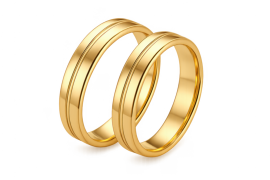 Gold wedding rings symbolizing marriage, love, and commitment