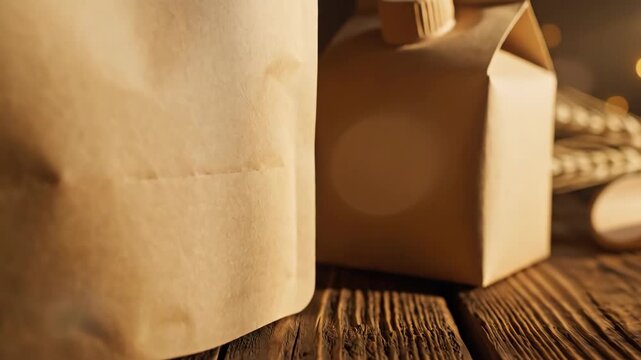 Brown Paper Bag  Carton Mockup Eco-Friendly Packaging Concept
