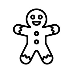 Gingerbread man outline simple and cute gingerbread man icon for christmas or holiday designs vector illustration of a traditional cookie