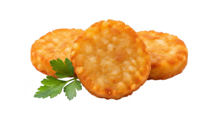 Three Hash Browns with Parsley potato fried