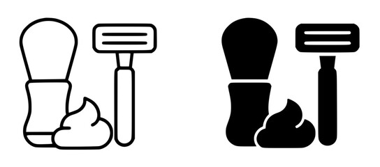 Minimalist icon, shaver vector, black and white, outline and silhouette