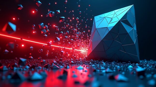 Dynamic Digital Firewall: Geometric Wall Actively Deflecting Cyber Attack Shards