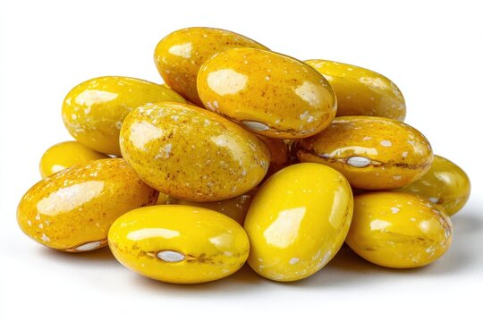 Bright yellow jelly beans piled together, showcasing their glossy surface and vibrant color, perfect for festive occasions and sweet treats, evoking joy and celebration