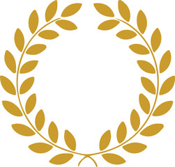 Laurel wreath icon. Gold laurel wreath design gold achievement vector. Golden laurel wreath vector illustration. Gold award symbol of victory, achievement and success.