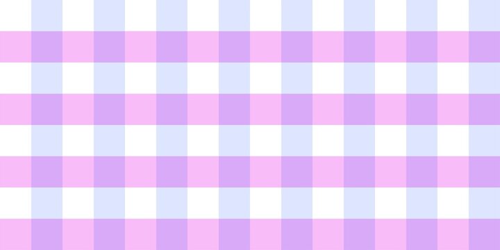 Pastel purple gingham tartan checkered background. Soft checkered pattern background. Cute pastel gingham seamless pattern. Seamless patterns with purple checks.