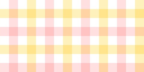 Pink and yellow gingham tartan checkered background. Pastel checkered pattern background. Soft gingham seamless pattern. Seamless patterns with pastel checks.