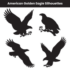 American Golden Eagle Silhouettes