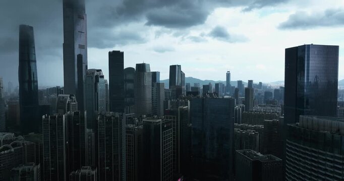  Aerial view of landscape in Guangzhou city, China 