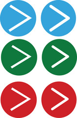 Set of Arrows Button Illustration. Arrow up, down, left, right with blue, green, red color