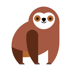 Naklejka premium Cute Flat Design Sloth animal wildlife
