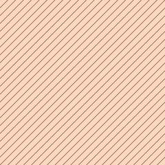 Seamless deep orange brown diagonal stripe pattern on a light peach background. Vector design for backgrounds, packaging, textiles, web, and graphic projects, warm and minimal.