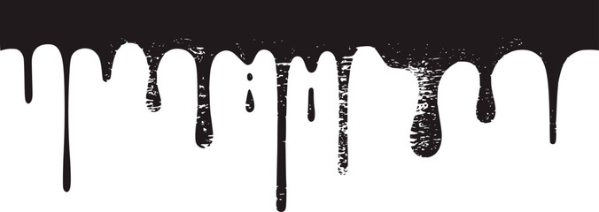 Black ink drips on white background liquid abstract