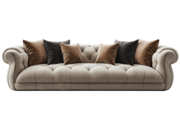 Plush Tufted Sofa Luxurious Comfort Elegant Living Room Furniture Designer Couch Soft Velvet