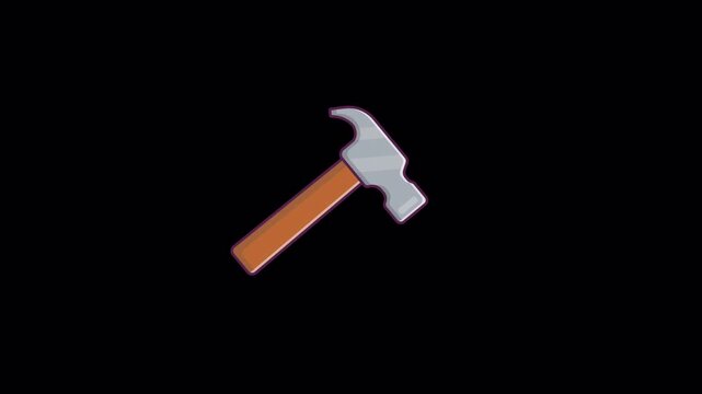Hammer. Repair and Maintenance Tools Concept Animation Video - Transparent