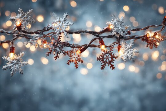 Festive hero section with sparkling lights, soft snowflakes, and a warm color palette, inviting users to explore New Year promotions