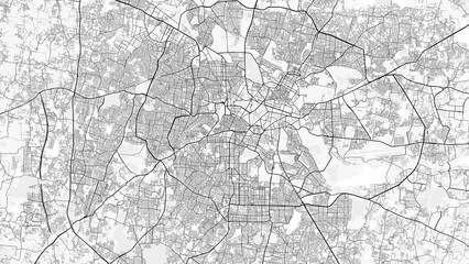 Fototapeta premium Bengaluru City Map. Minimalist black and white line art poster for printing, wallpaper, wall art, and map resources for home and office decor