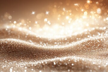 Soft-focus abstract New Year background featuring shimmering glitter, warm golden lights, and a dreamy, festive atmosphere