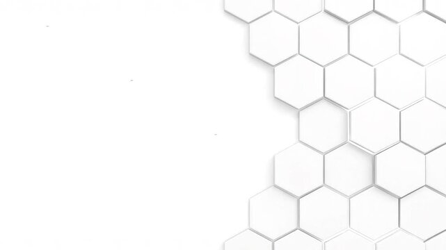 Abstract white honeycomb pattern with gray borders, diagonal, modern design
