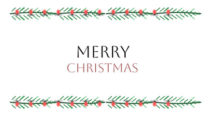 Christmas Greeting with Pine Branches and Bold Typography