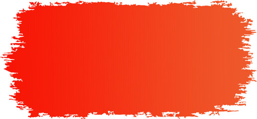 A vibrant red and orange gradient brush stroke with a distressed, textured edge against a white background.