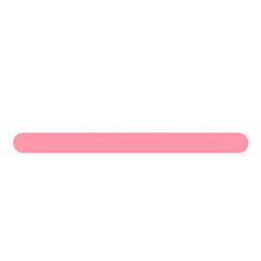 Fototapeta premium Smooth pastel pink horizontal bar with rounded ends, a minimalist graphic element for modern digital interfaces and clean content separation