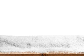 The winter Christmas background with snow on the wood.