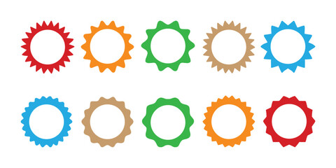 Colorful Badge Shapes Vector Set Blank Labels Collection