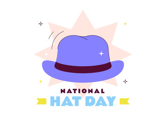 National Hat Day Vector Illustration Featuring January 15 To Celebrate The Diverse Range Of Hats From Around The World In a Flat Style Background