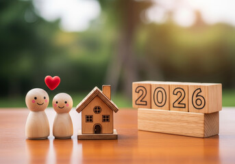 Happy couple planning future home and holiday in 2026 showing good financial risk management and investment