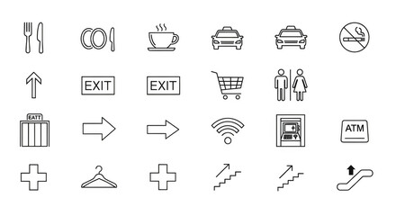 Distorted shimmering universal symbols on black