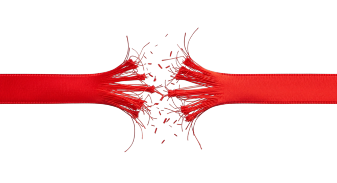 Dynamic abstract red liquid splash and explosion frozen in time isolated on transparent background
