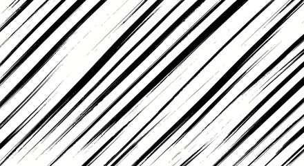 Abstract black brush strokes diagonally arranged on a white background, creating a dynamic and textured pattern.