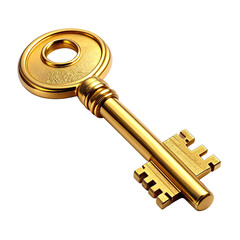Gleaming gold key on black background, symbolizing access