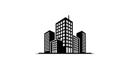 Illuminated skyline against a black backdrop