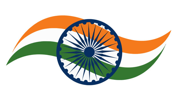 Indian flag waving gracefully, symbolizing national pride and unity on independence day, evoking feelings of patriotism and cultural heritage.