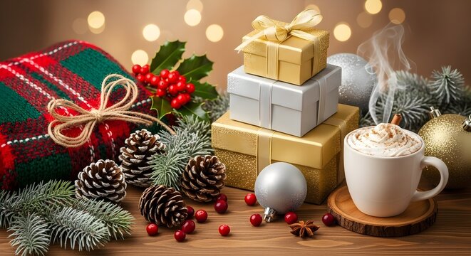 Holiday gifts and festive decorations - Powered by Adobe