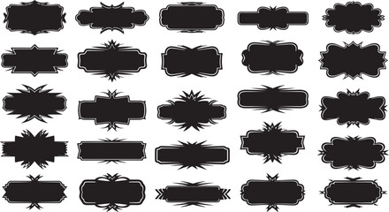 Versatile graphic elements collection with diverse color options and classic typography