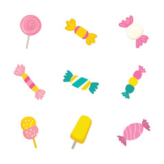 Colorful Wrapped Candy and Popsicle Vector Pack