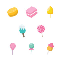 Pastel Candy, Lollipop and Sweets Vector Bundle