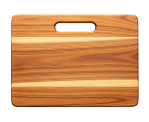 Wooden cutting board with handle transparent background cutout png